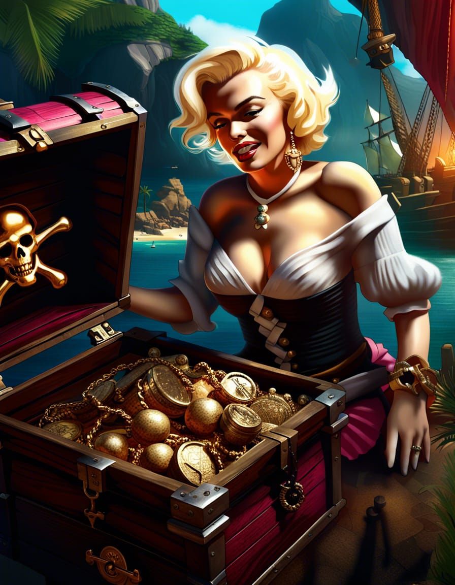 Marilyn Monroe Pirate Treasure in D&D Setting