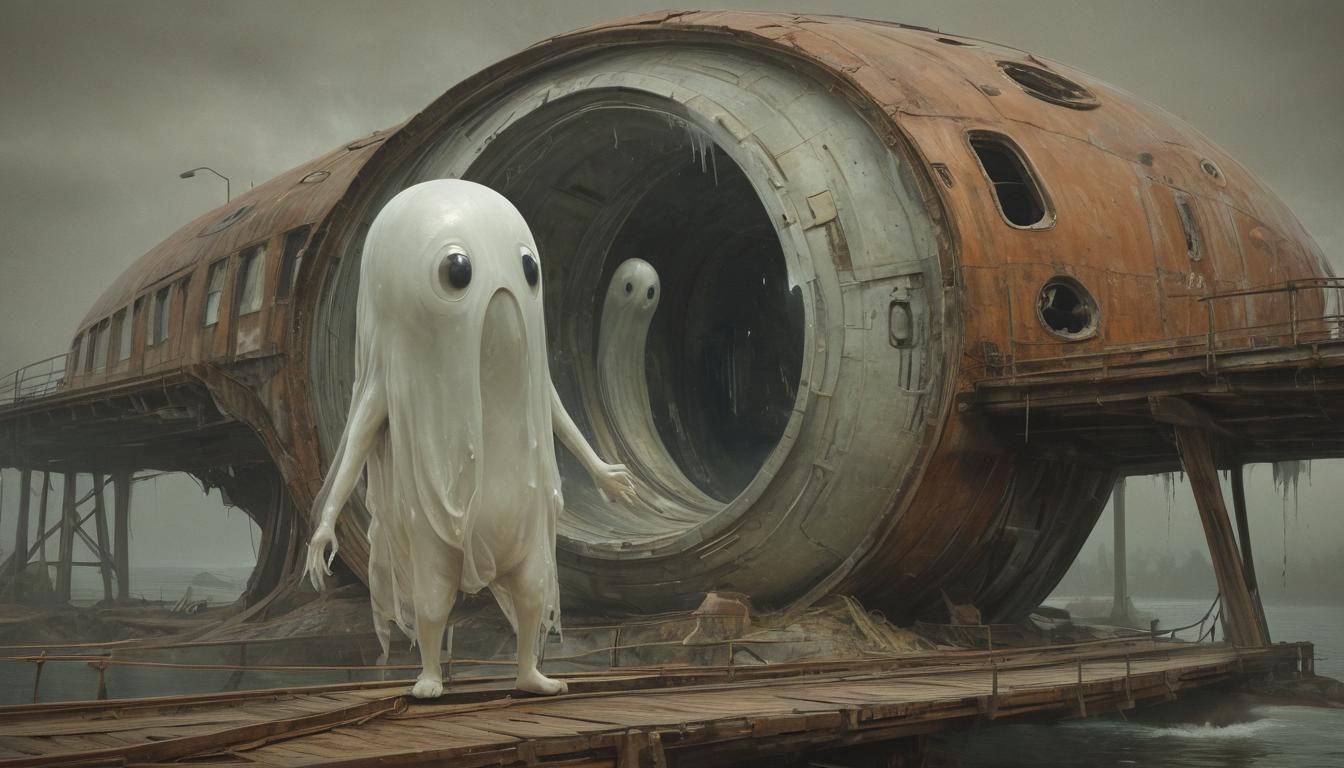 Screaming Sci-Fi Blob in Psychedelic Space