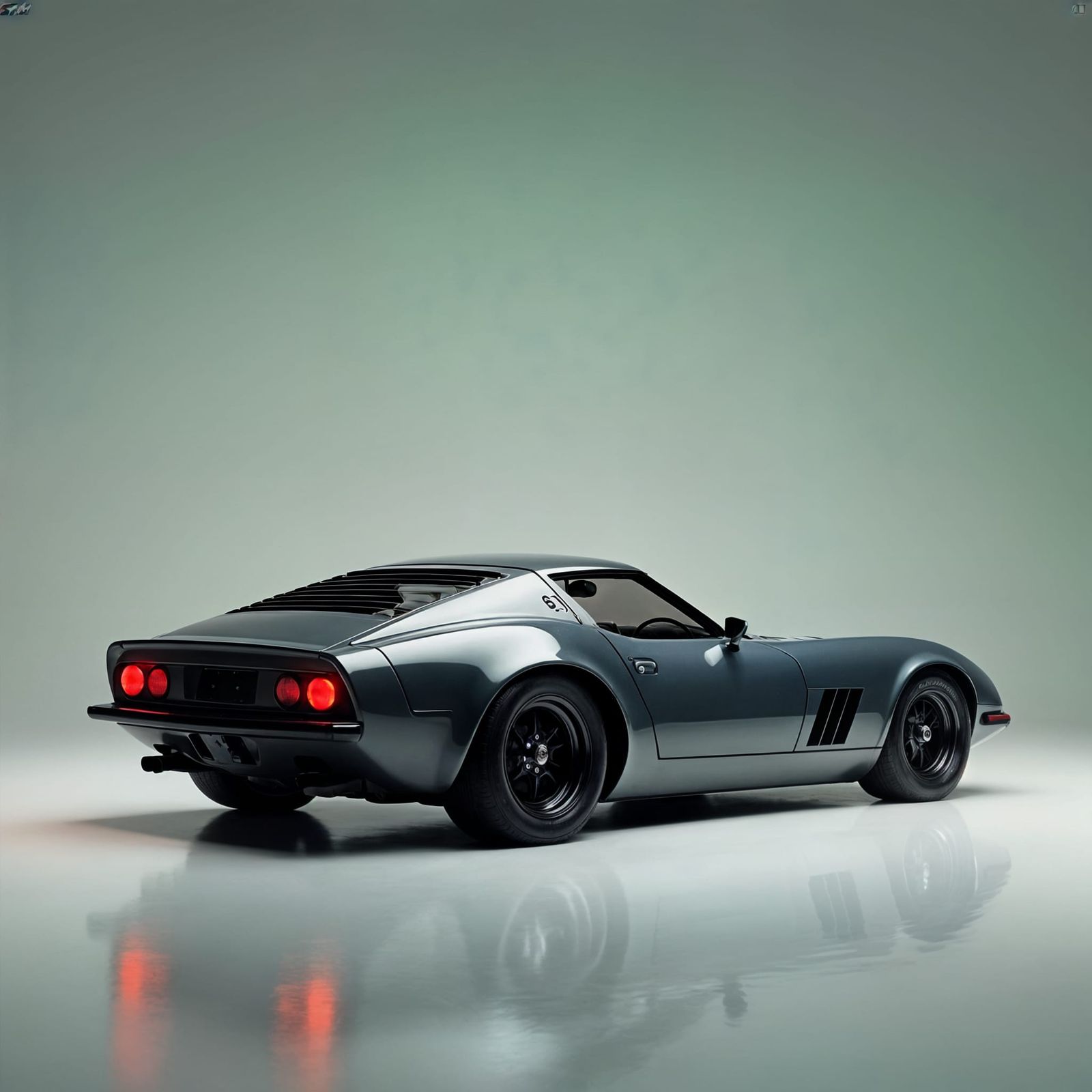 1980s Sports Car in Studio Setting