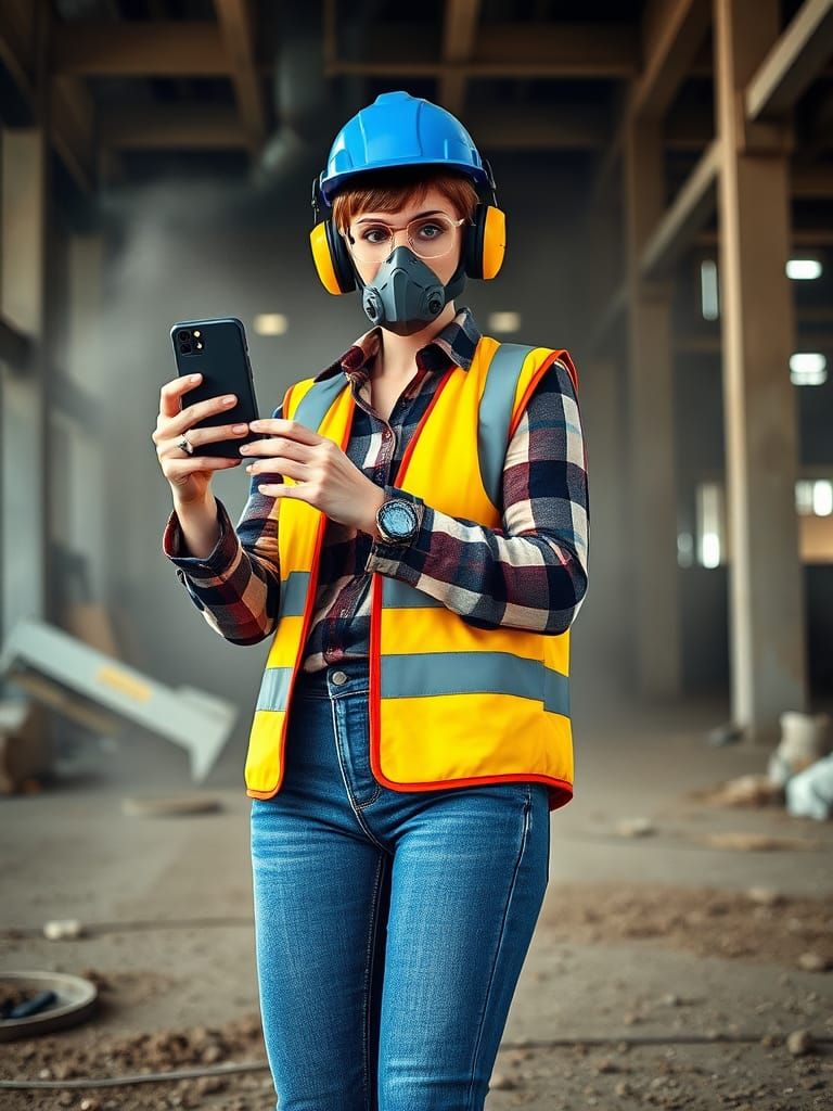 Construction Worker in Impasto Style