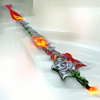 Flaming Rose Sword: Digital Art Concept
