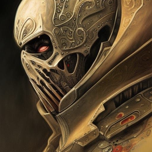 Death Knight, By Daniel Dociu, intricate armour details, Portrait in profile