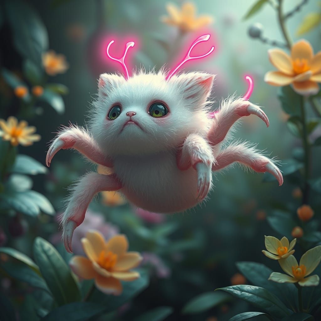 Fluffy Alien Creature in Japanese Soft Realism