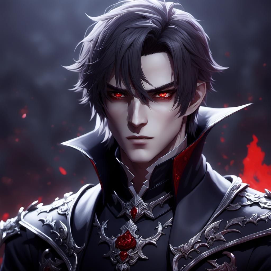 Detailed 3D Anime Vampire Prince Concept Art