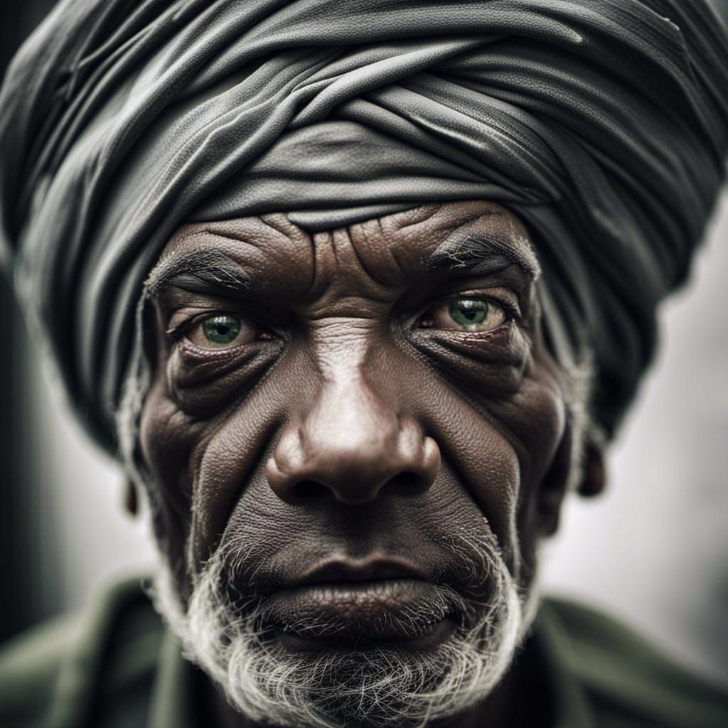 Intense Portrait of a Turbaned Elder