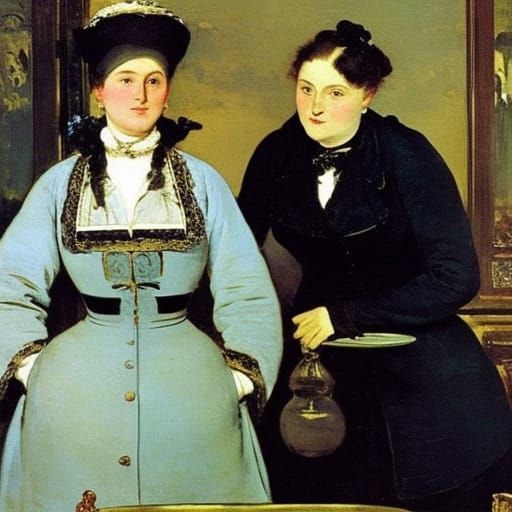 Masked Figures in the Style of Impressionist Masters