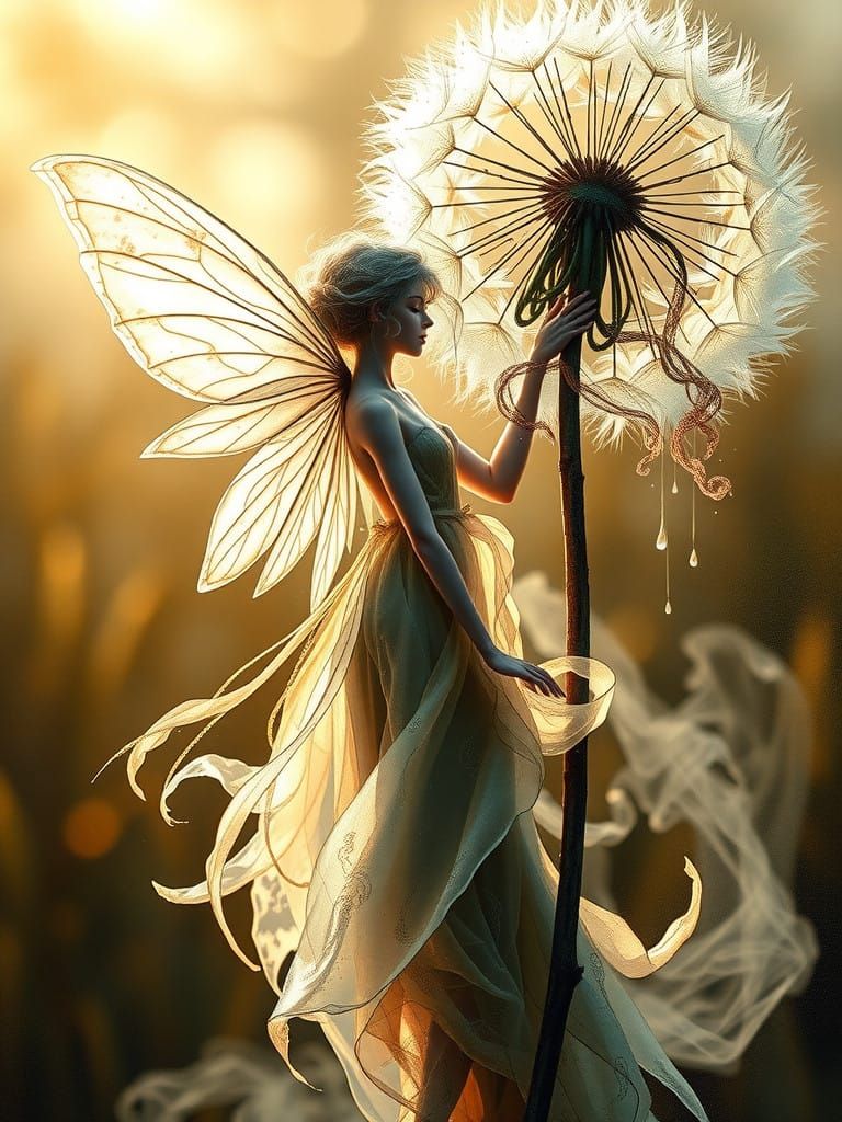Ethereal Fairy in Dandelion Bloom