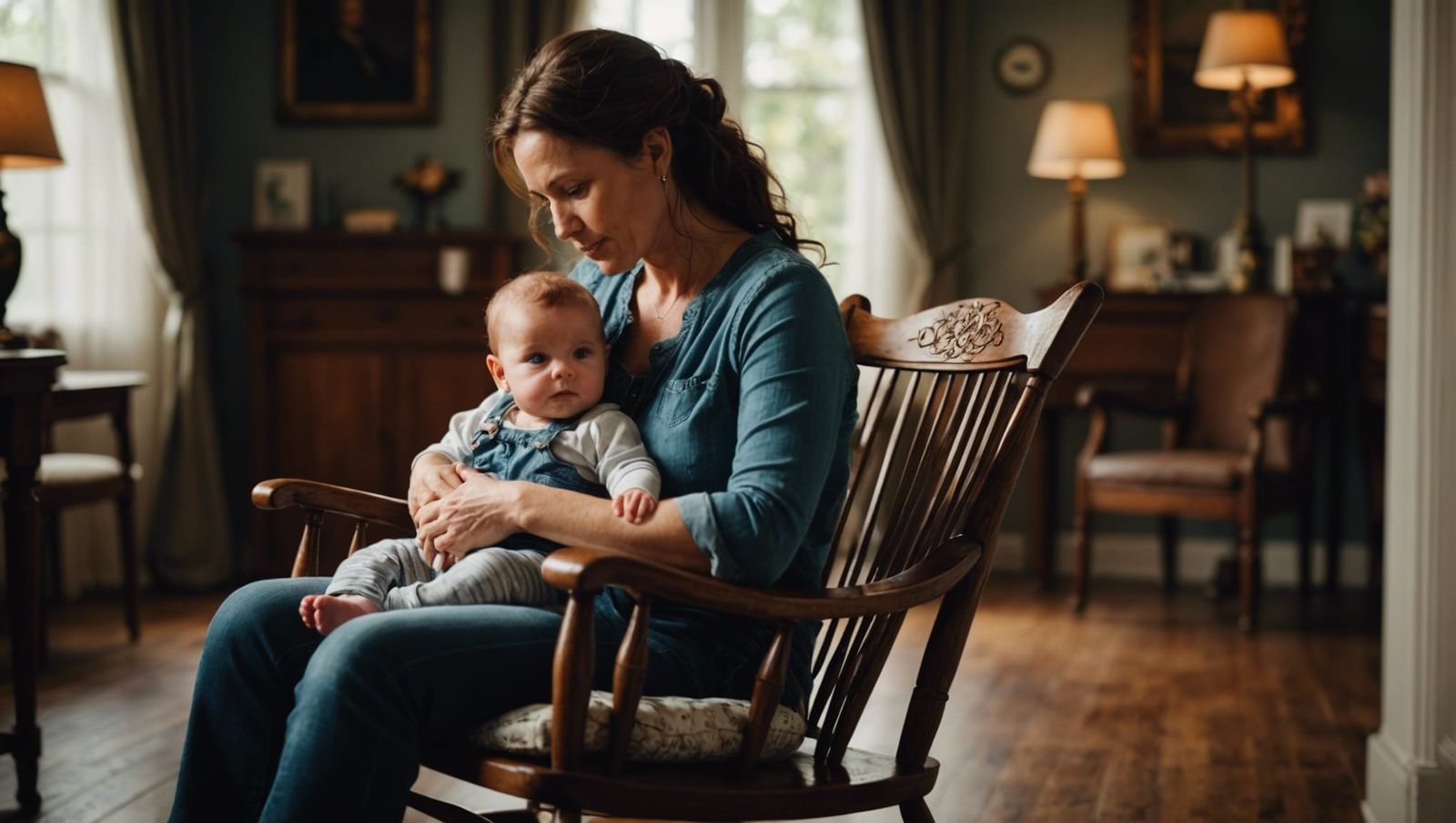 Mother and Baby in Beautiful Home: Hyperrealistic Image