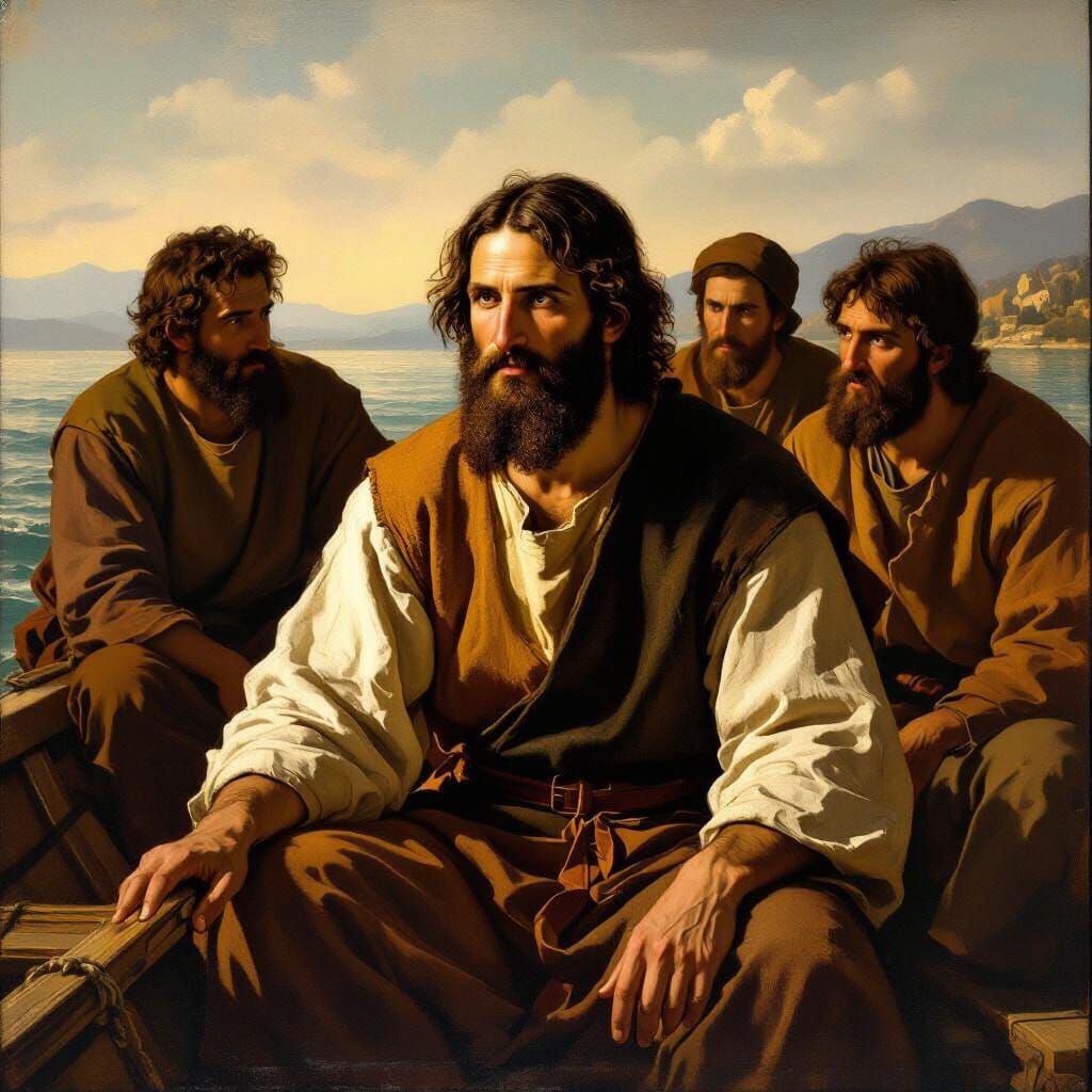 Simon Peter on the Sea of Galilee as Baroque Painting