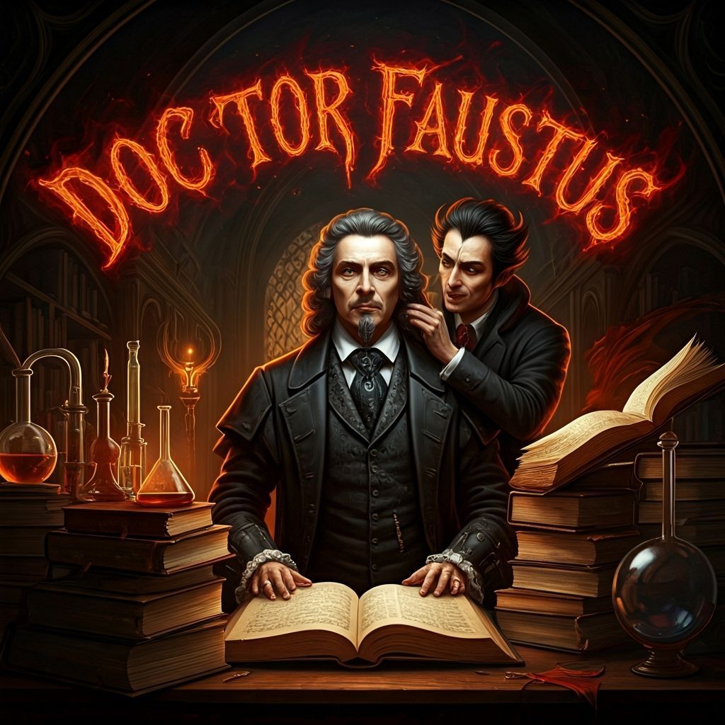 Doctor Faustus and Mephistopheles in Victorian Gothic Style