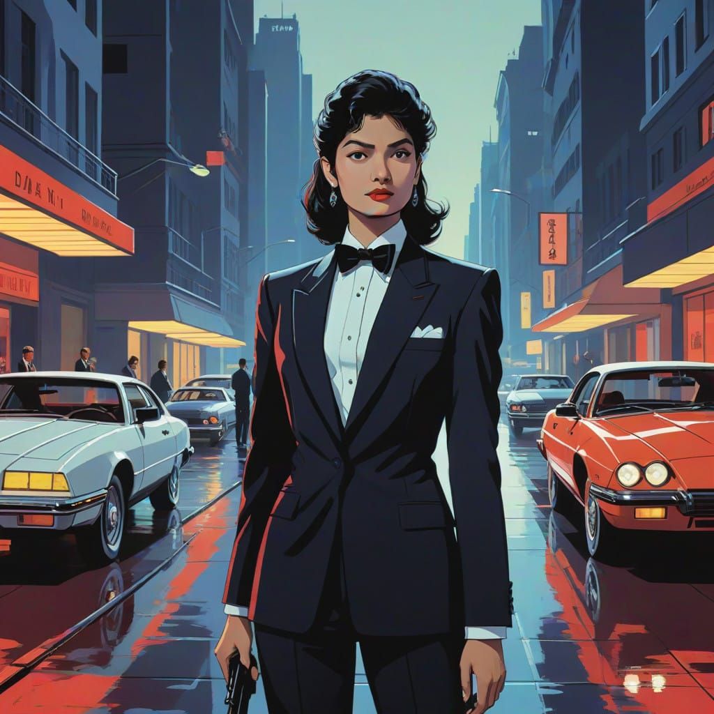 Sleek Spy in a Silver Suit