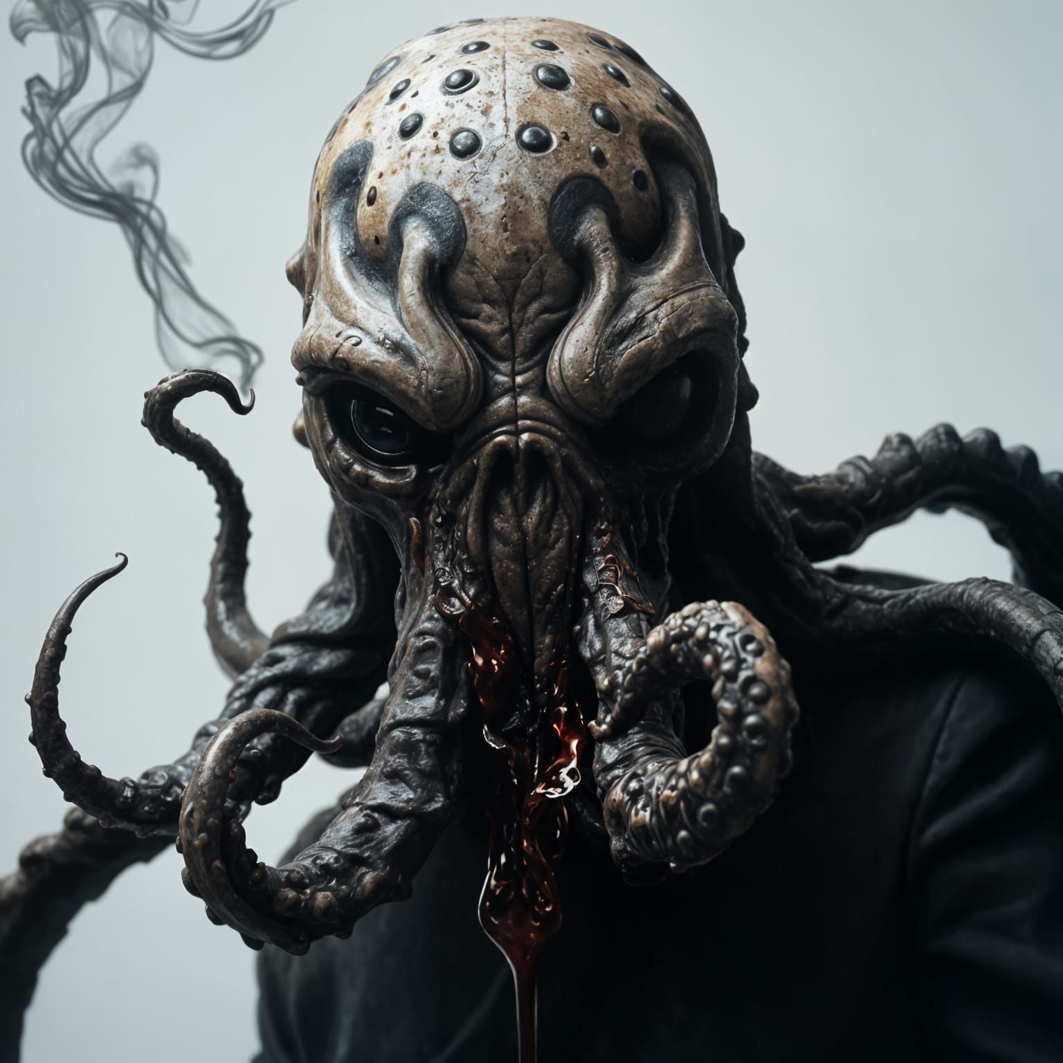 Steampunk Cthulhu Monster with Oily Tentacles