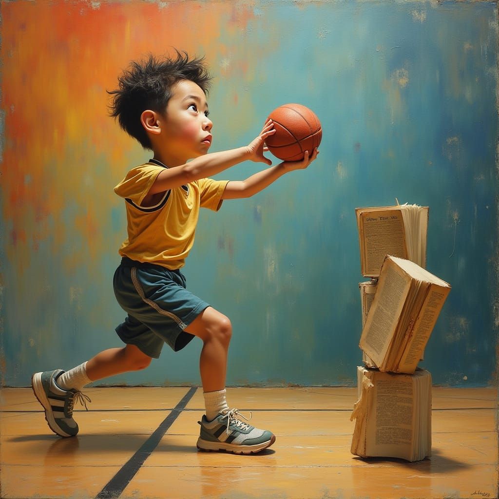 Surreal Dodgeball with Book Inspired by Salvador Dali