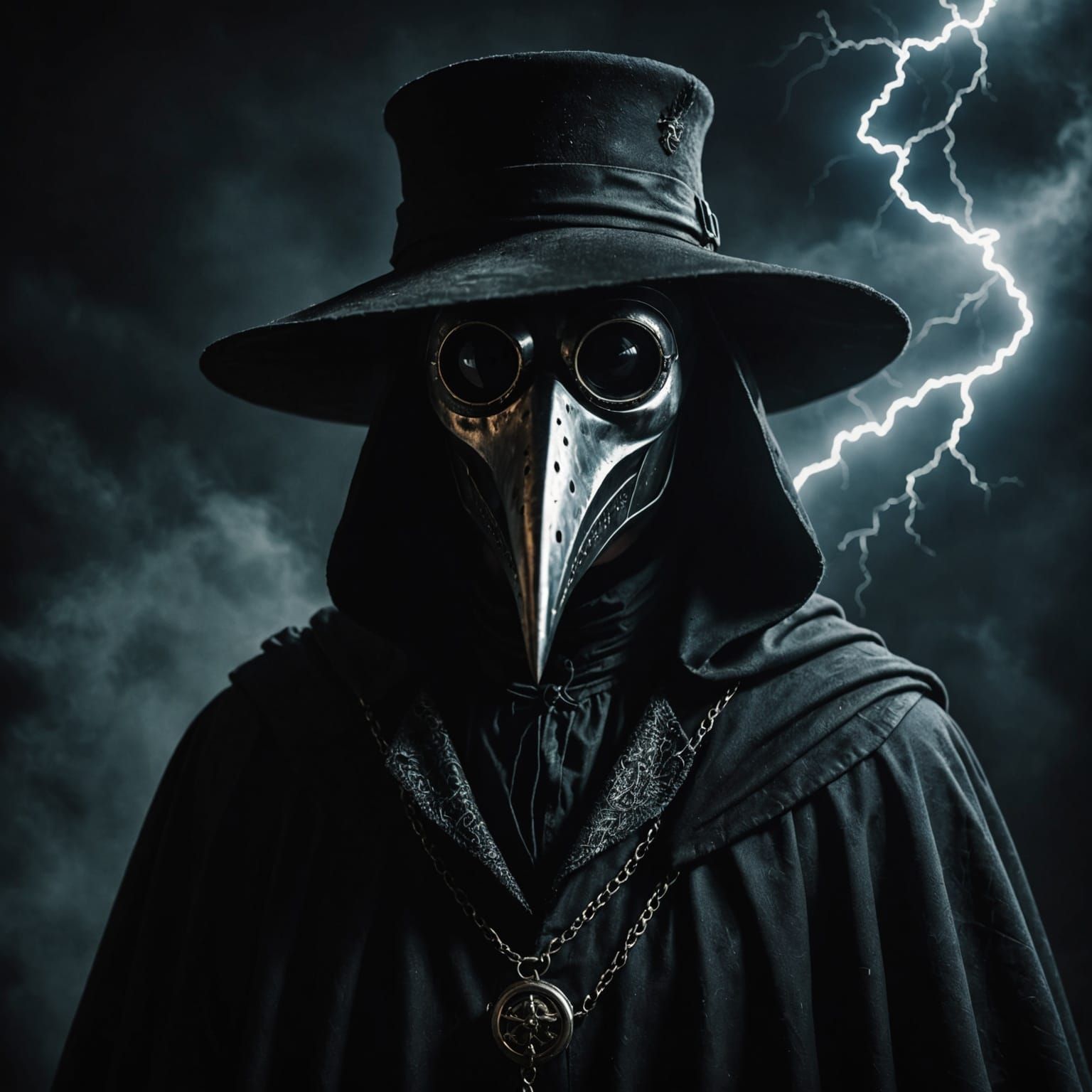 Dark Fantasy Plague Doctor Portrait