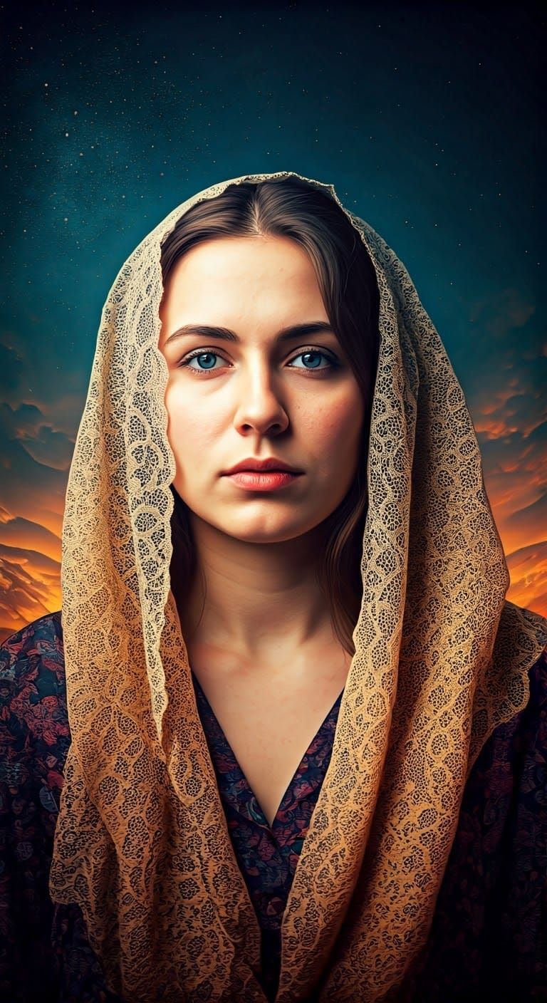 Mystical Double Exposure Scene with Dreamlike Aura