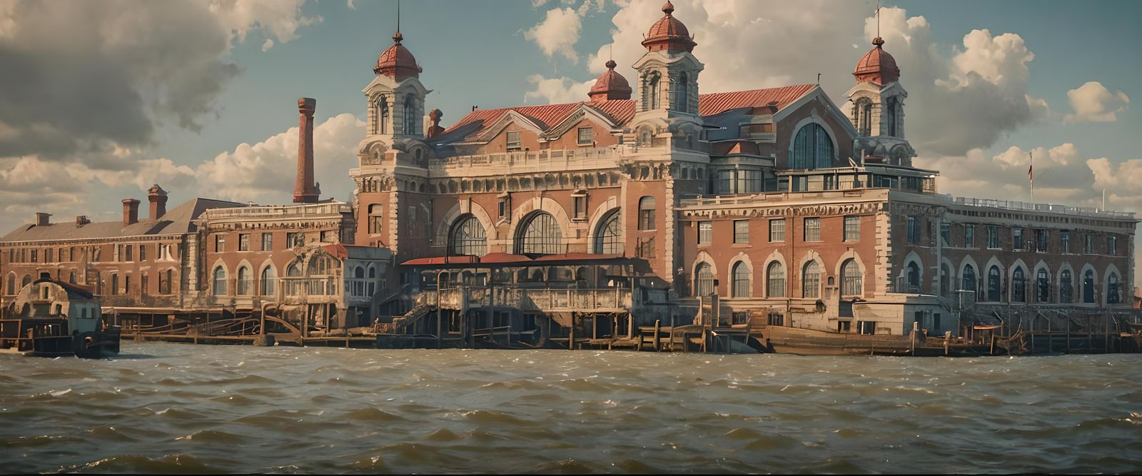Ellis Island Building: Detailed Matte Painting