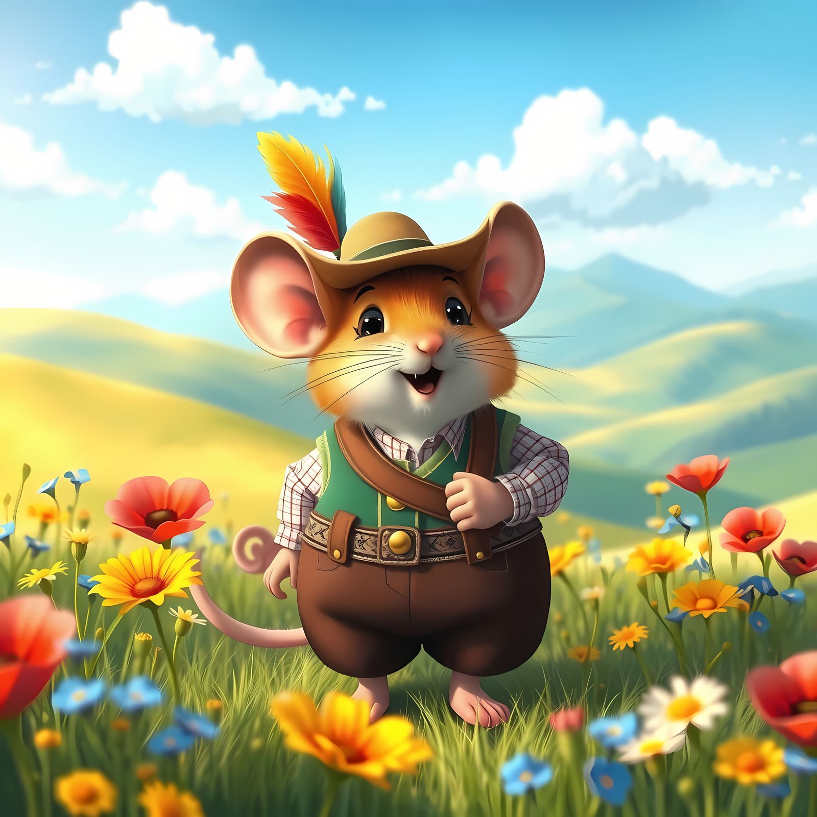Vibrant Bavarian Mouse Embarks on Whimsical Adventures