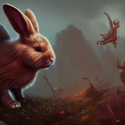 Menacing Bunny in Dark Fantasy Concept Art