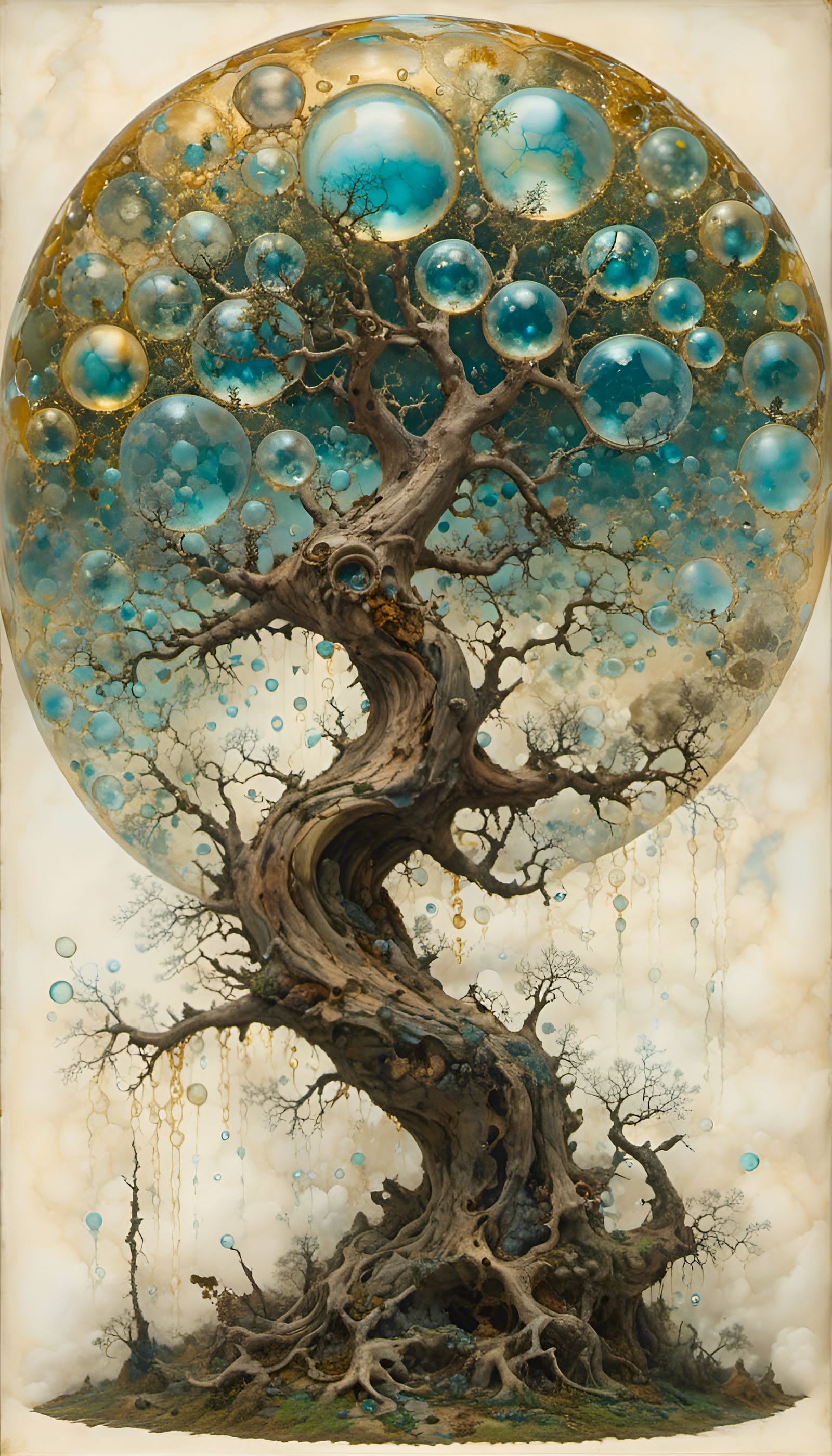 Gnarly Tree Made of Soap Bubbles