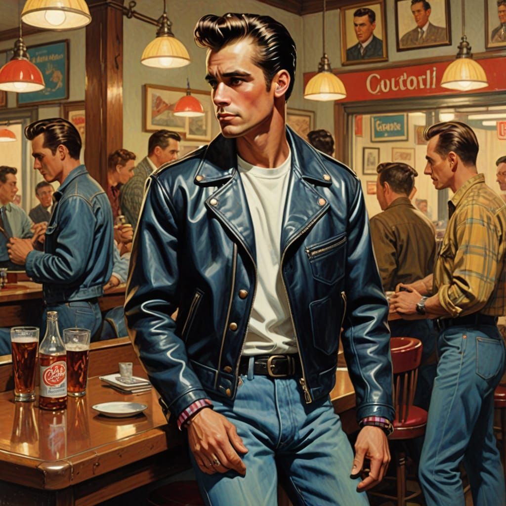 1950s Style Portrait with Vibrant Colors