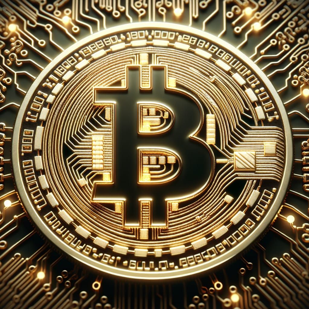 Bitcoin Cryptocurrency Golden Coin