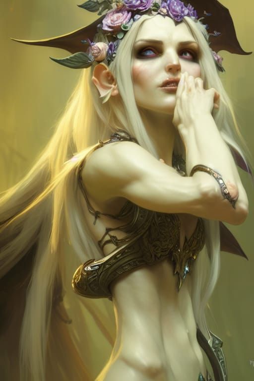 Ornate Witch Elf Digital Painting