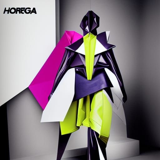 Futuristic Origami Streetwear Fashion in Graphic Novel Style
