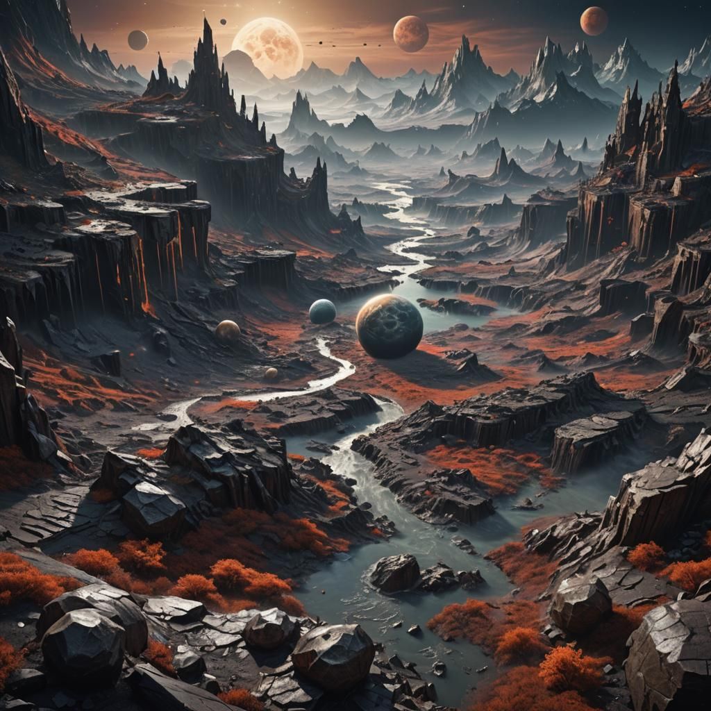 Fantastical Planets and Moons in Deep Color