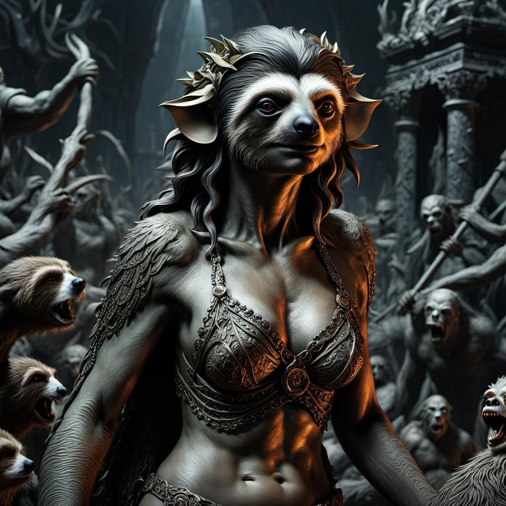 Psychosensual Sloth Grime Goblin in Dore Style