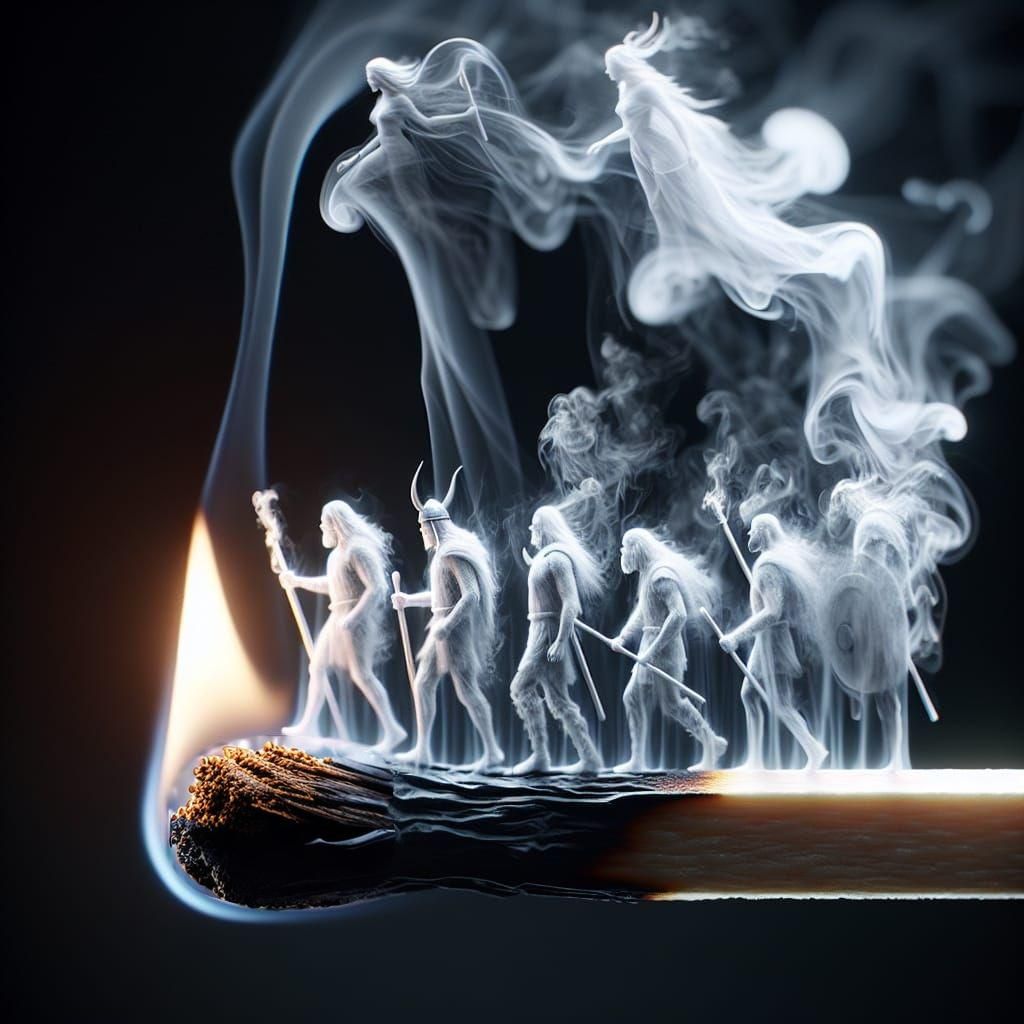 Vikings Ascend to Valhalla From Burning Match