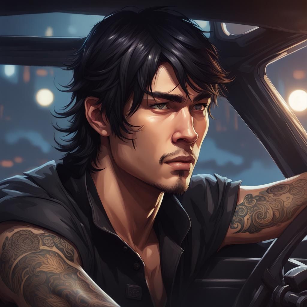 Race Car Driver Portrait in Hyperdetailed Style