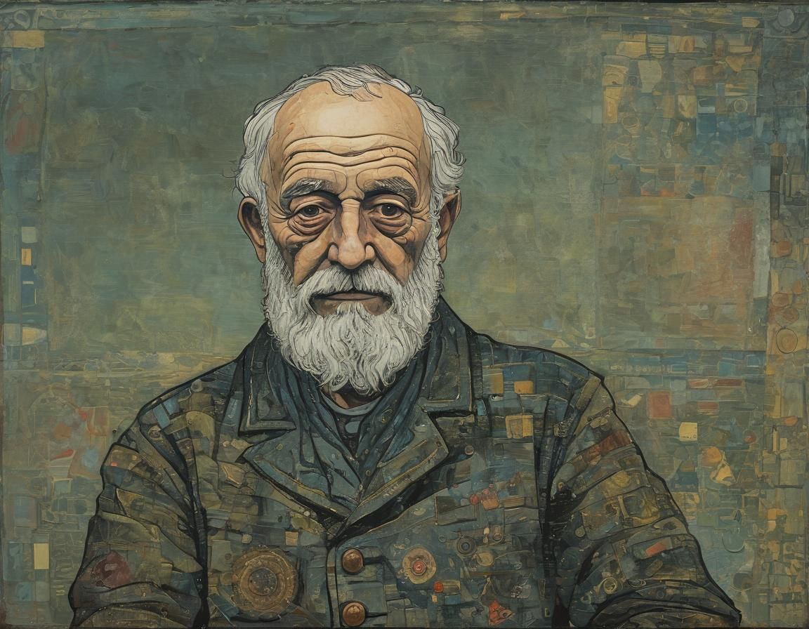 Lonely Sailor in Abstract Expressionist Style