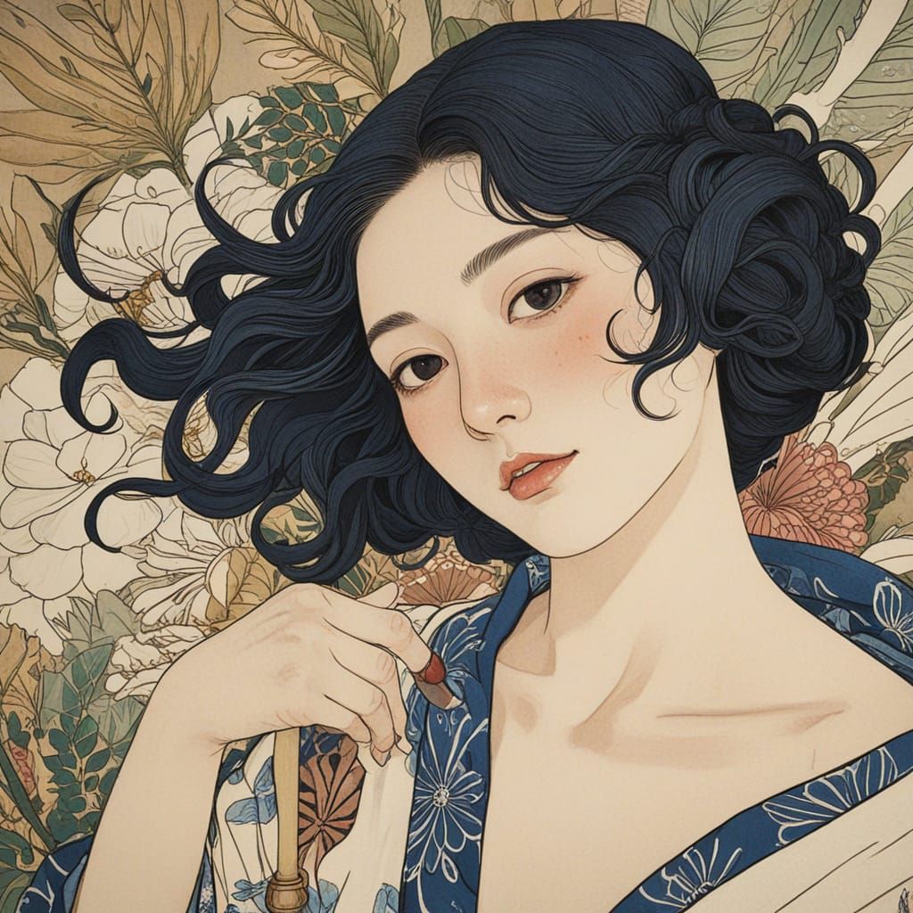 Surreal Masterpiece in Traditional Ink and Brush Style