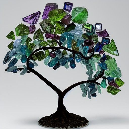 Mystical Gem and Crystal Leaf Tree