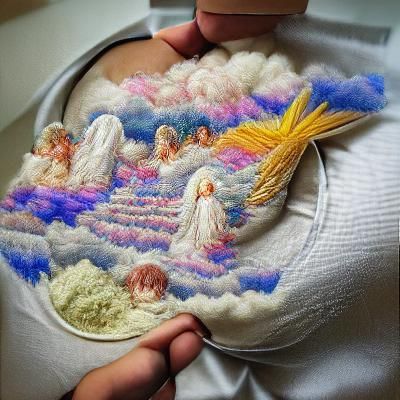 Intricate Embroidery Depicts a Heavenly Realm