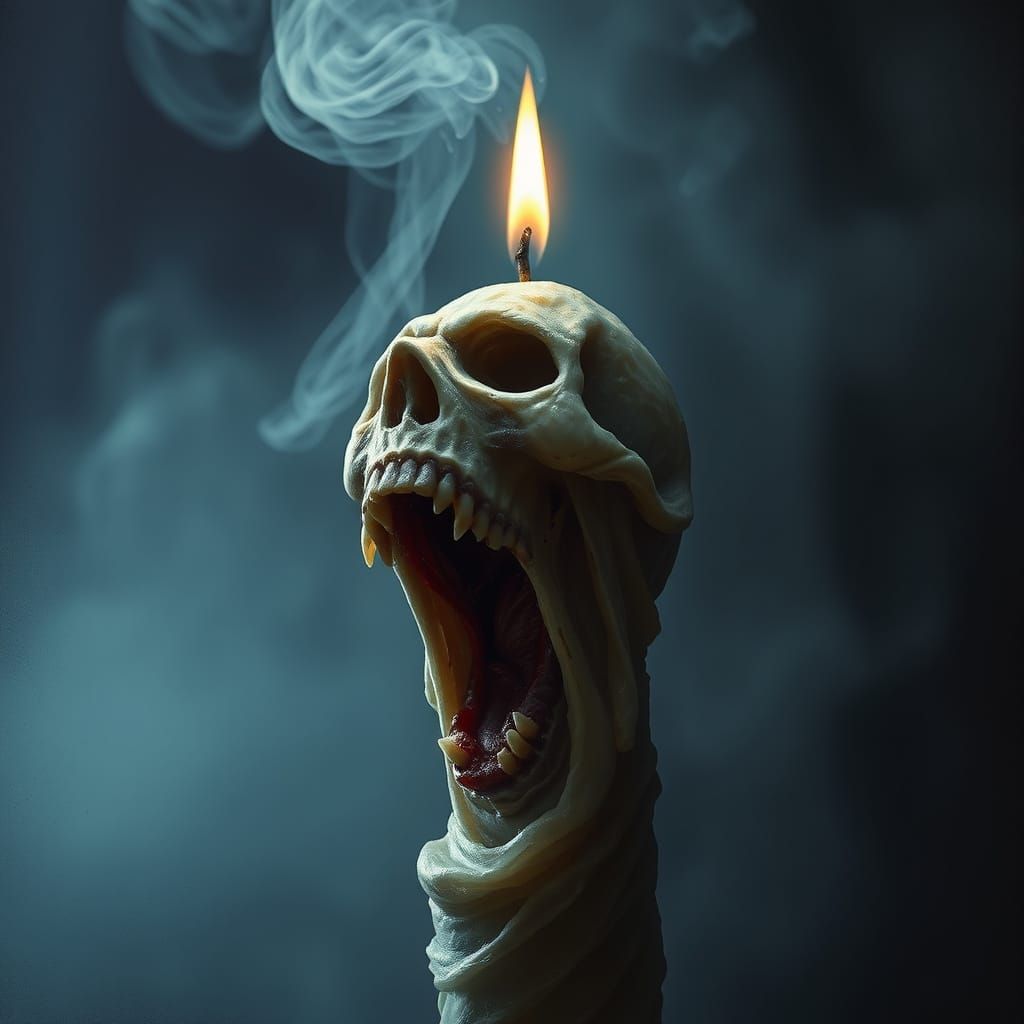 Surreal Candle Formed into a Tormented Figure