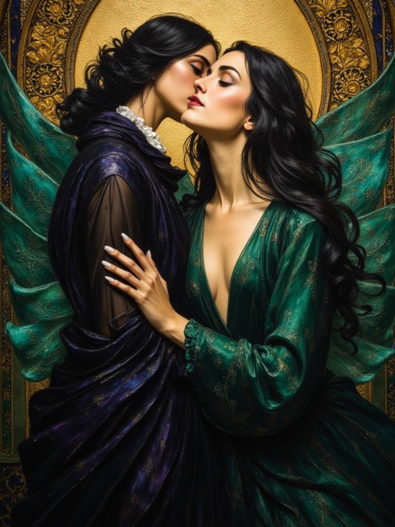 Priestess and Goddess in Art Nouveau Style