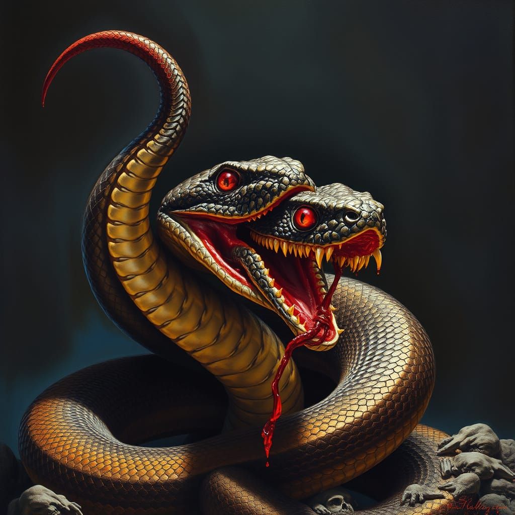Majestic Rattlesnake in Dark, Gritty Realism