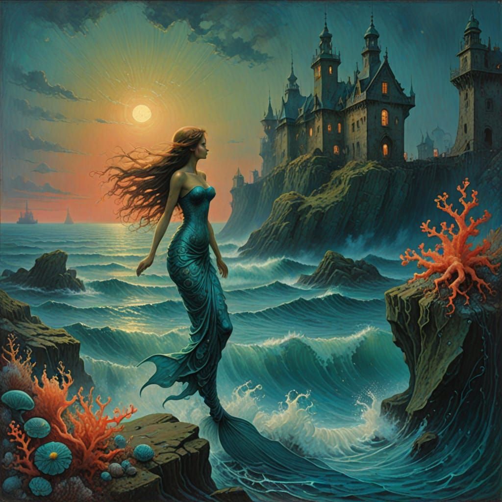 Mermaids Celebrate New Year's Eve in Vibrant Coral Reef