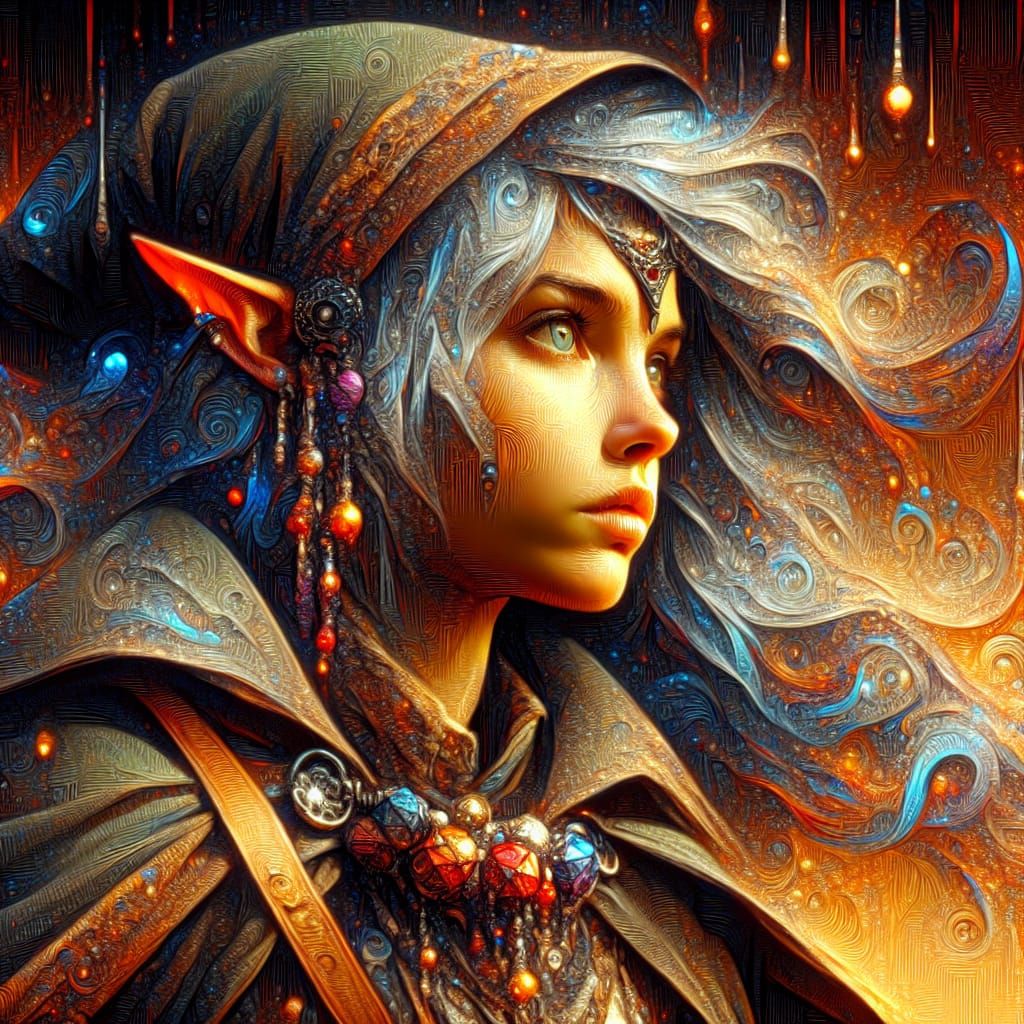 Powerful Halfling Concept Art in Oil Painting Style