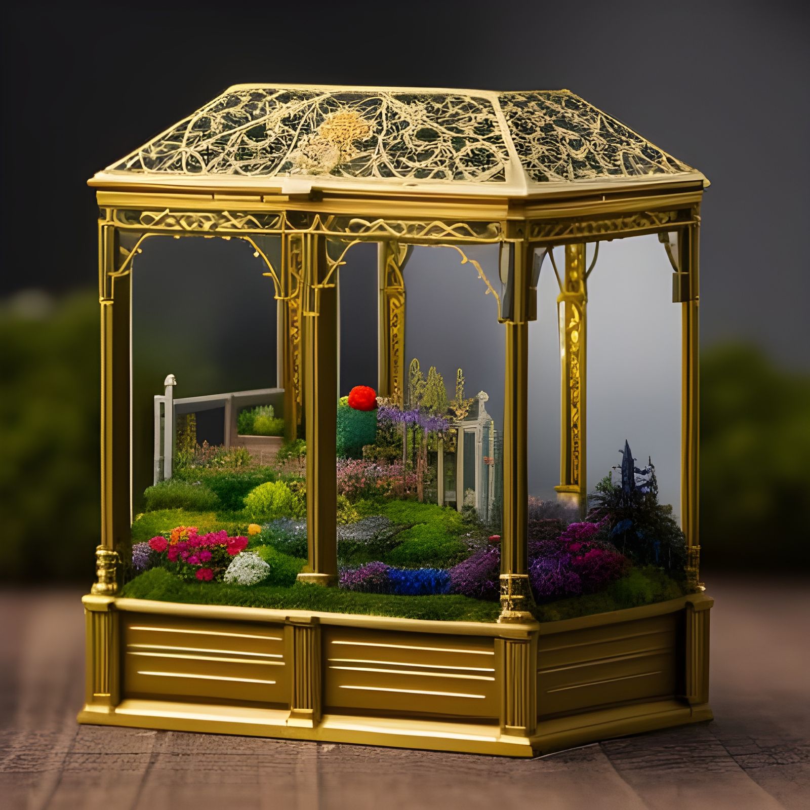 Miniature Victorian Garden in Open Box