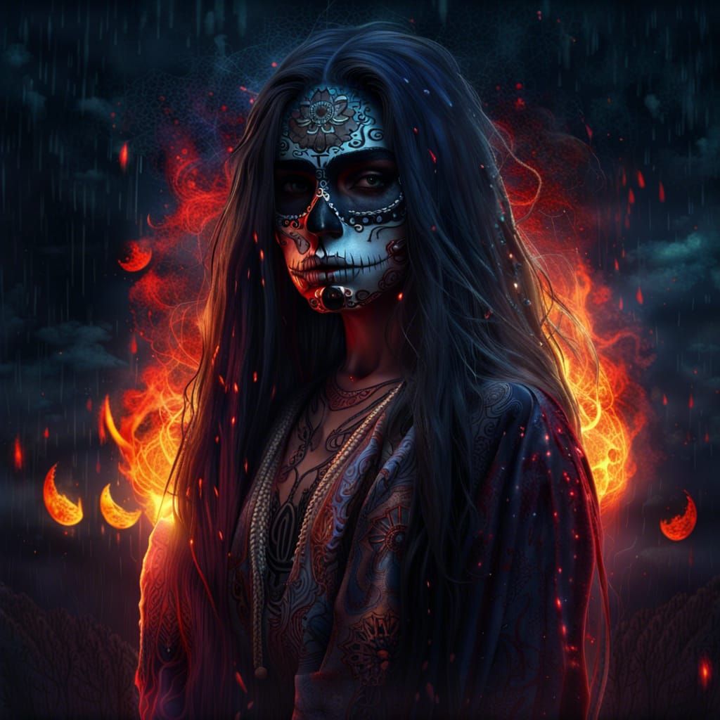 Day of the Dead Celebration with Painted Faces