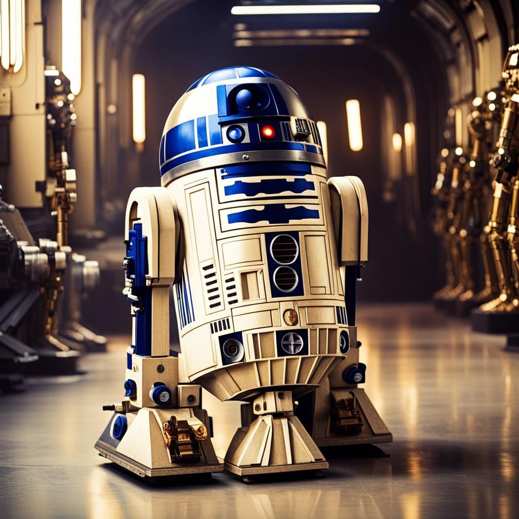 R2D2 and C3PO Cinematic Film Still