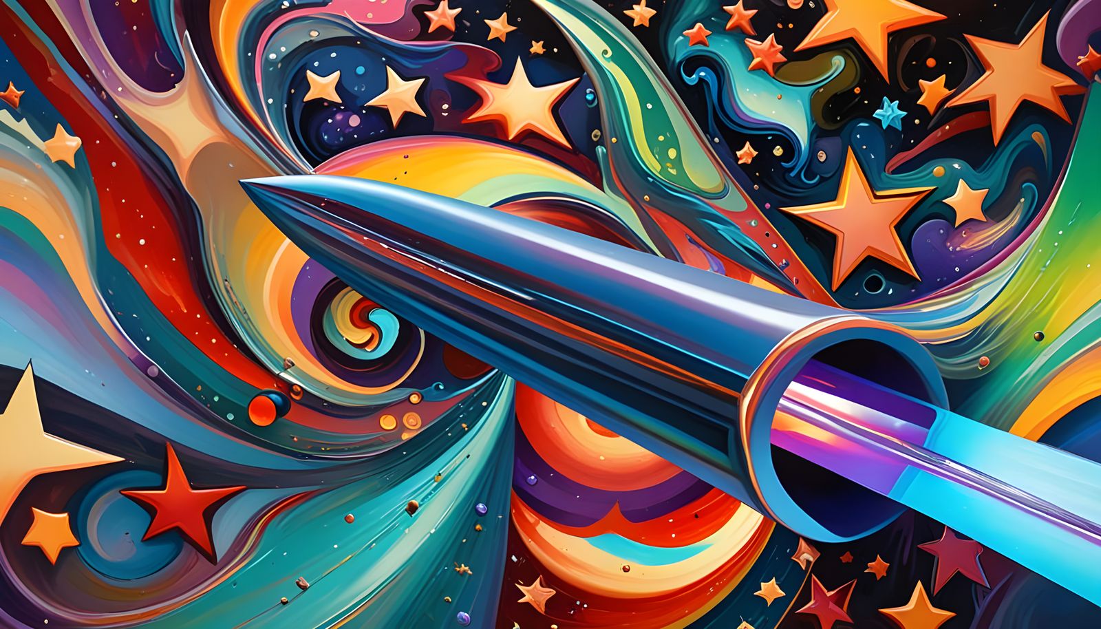 Surreal Hyper Velocity Cylinder Blazing Through Interstellar...