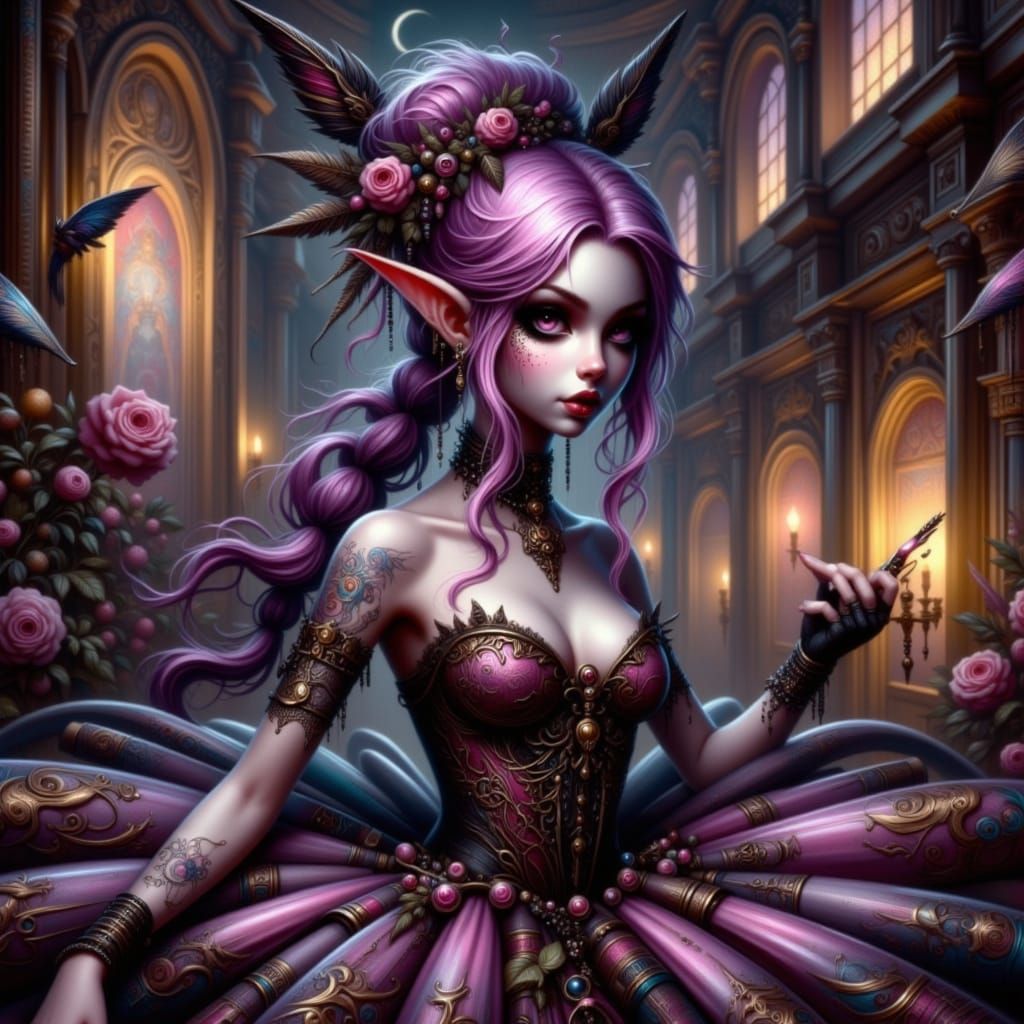 Sinister Goblin Ballerina in Dark Fantasy Style