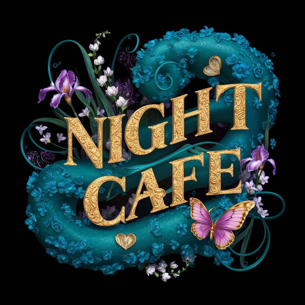 Opulent 3D Render of Nightcafe with Floral Accents