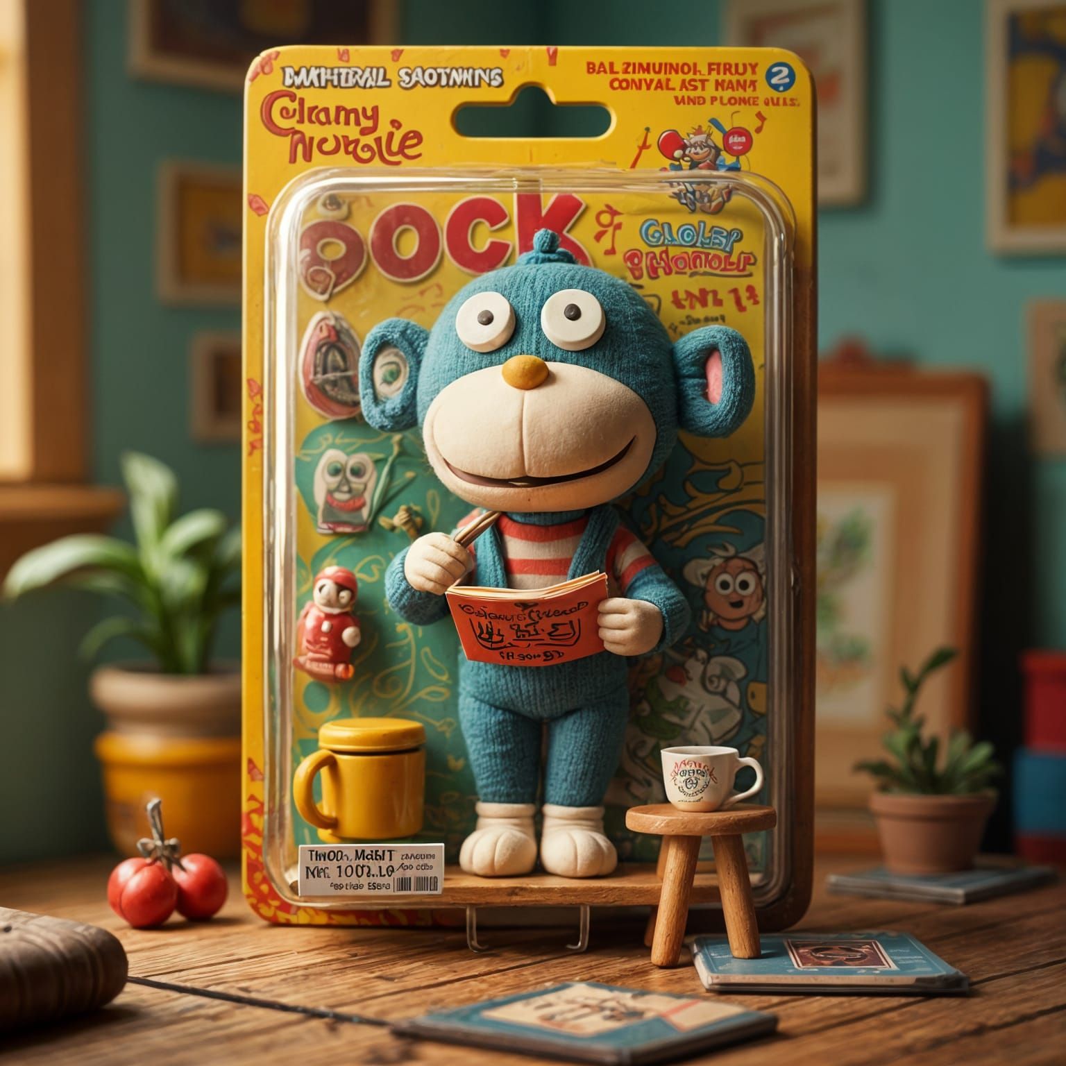 Socky the Sock Monkey in Retro Vinyl Figure Style
