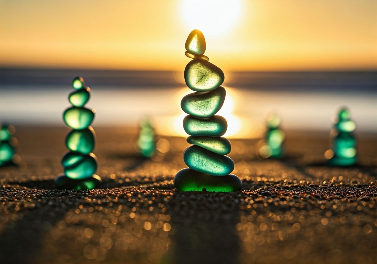 Sea Glass Sculpture Garden at Sunset