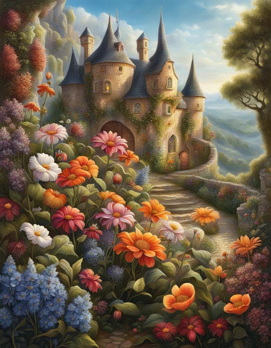 Magical Flowers Storybook Illustration