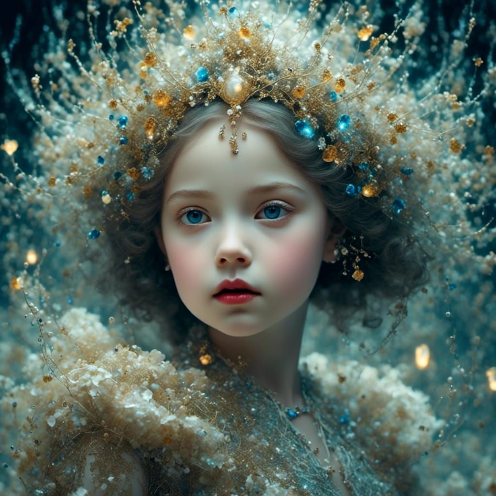 Creepy Cute Snow White with Bioluminescent Hair